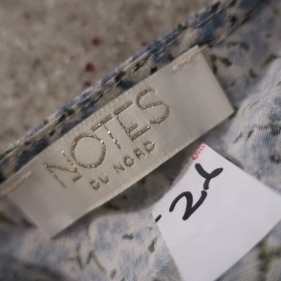 Womens Notes Du Nord Green, Blue Floral Short Sleeve Blouse 38 EUR/US 8 - Picture 9 of 9